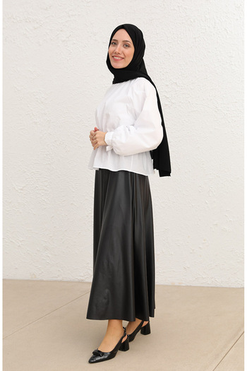 sefamerve Black A-Line Skirt 85022A-01