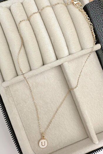 Modex Gold Enamel Letter Necklace