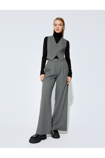 Koton X Şahika Ercümen - Buttoned V-Neck Double Breasted Blazer Vest