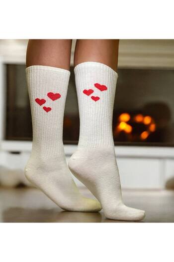 ROKH Bamboo Heart Pattern Christmas Gift New Socks