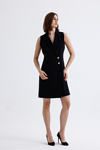 Sense Hürrem Long Sleeveless Lined Jacket Dress - Ckt35288 Brush Surface