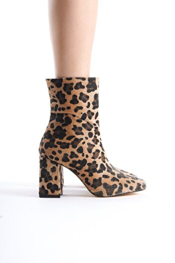 Niloshka Γυναικείο μποτάκι TILLA Leopard με φερμουάρ