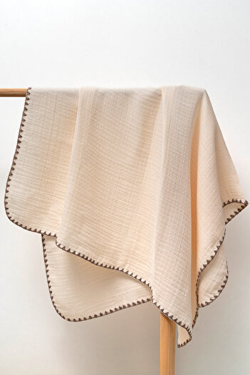 MAHFEL 4 Layer 100% Cotton Cream Muslin Baby Blanket