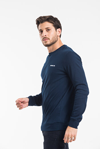 Superlife Süperlife Bisiklet Yaka Uzun Kollu Dar Kalıp İnce Erkek Sweatshirt SPR2019K18