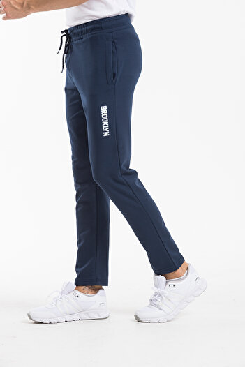 Superlife Süperlife Erkek Regular Fit Broklyn Baskılı İnce Eşofman Altı SPR 205