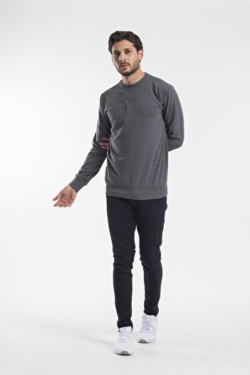 Superlife Süperlife Erkek Bisiklet Yaka Regular Fit İnce Sweatshirt SPR 20K30
