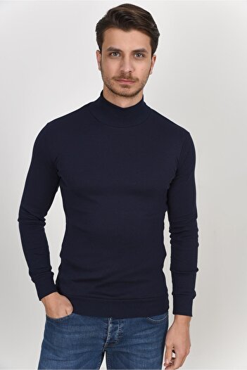 Superlife Süperlife Yarım Balıkcı Uzun Kollu Dar Kalıp İnce Erkek Sweatshirt SPR 2019K20
