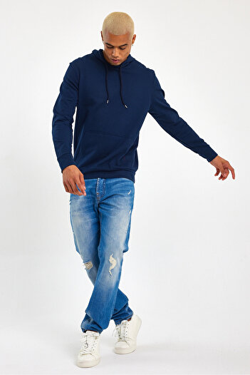 Superlife Süperlife Erkek Kapşonlu Regular Fit İnce Sweatshirt SPR 20K55