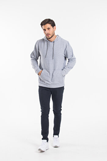 Superlife Süperlife Erkek Kapşonlu Regular Fit İnce Sweatshirt SPR 20K55
