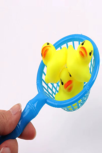 Hyd Bebeklerin Banyo Arkadaşı Küvetli Sepetli Vinil Ördek Ailesi Banyo Oyuncağı Su Oyuncakları