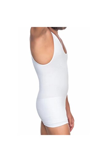 Narnuga Marsilyan- White Emay E1003 V-Neck Men's Corset Undershirt