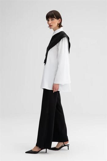 Touché Privé Touche Collared Poplin Tunic - White
