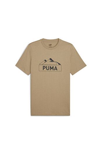 Puma OPEN ROAD - Graphic Montagne Tee Oak Branc