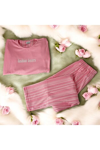 Mihra 14102-7 Pembe Çizgili Fashion Lovers Termal Pijama Takım