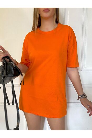 New Shine Unisex Solid Color Basic Oversize Cotton Knitted Short Sleeve Loose Fit Tshirt