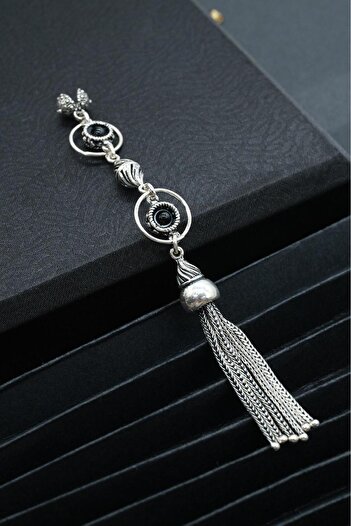 dergah tesbih Chakra Series Black Silver Tassel