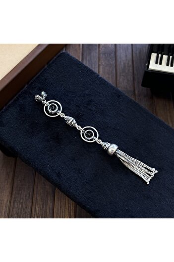 dergah tesbih Chakra Series Black Silver Tassel