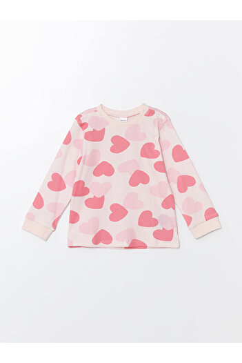 LC Waikiki Crew Neck Long Sleeve Printed Baby Girl Pajamas