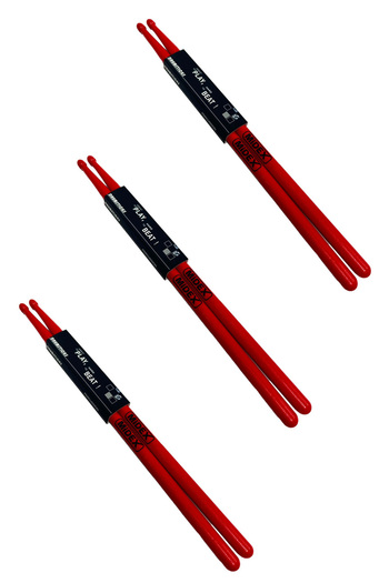 Midex Gfk-801Rd-3X 5A Drum Stick Unbreakable Polyamide Red Color Drum Stick 5A Drumsticks 6Pcs