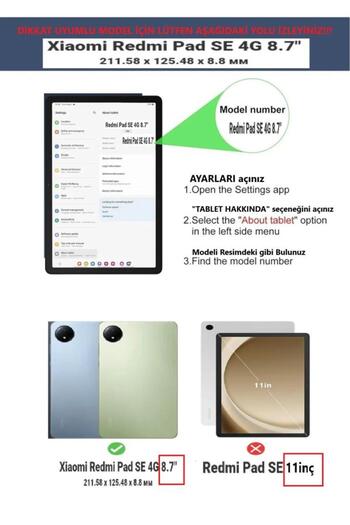 UnDePlus For Xiaomi Redmi Pad Se 8.7Inch Case Rotating Tablet Case Screen Protector+Pen (Not Redmipad Se 11Inch
