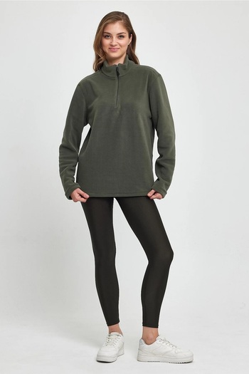SERAZAT Μαύρο Fleece Μαλακή Υφή Μισό Φερμουάρ Fleece που δεν μπορεί να μουτζουρώσει