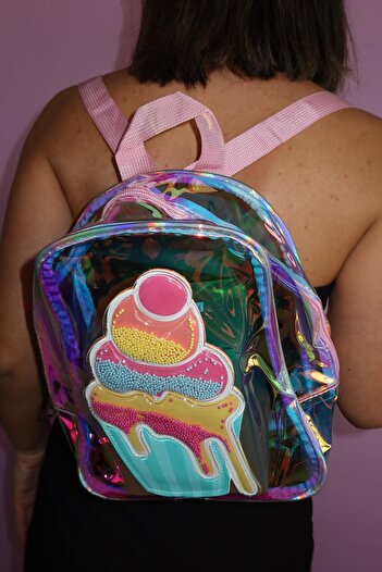 TAKIŞTIR Hologram Cupcake Figured Children's Backpack