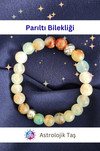 Tasarım Natural Stone Glitter Bracelet with Agate Stone - Happiness and Concentration Features