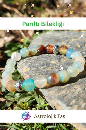 Tasarım Natural Stone Glitter Bracelet with Agate Stone - Happiness and Concentration Features
