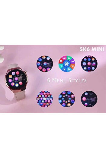 TECHNOMEN Watch4 Mini Süper Amoled Akıllı Saat 3 Kordon Hediyeli Kalobee America Sk6 Mini