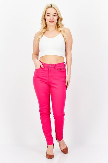 Esprit Women Skinny Fit Plain Denim Jeans, Pink