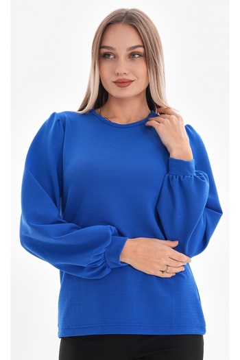DEVRİMAY TEKSTİL Γυναικεία Saks Μπαλόνι Μπλούζα Lycra Crepe