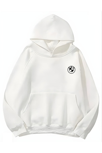 Edizen E90 2025 Premium Unisex Oversize Λευκό Φούτερ με κουκούλα - 100% βαμβάκι