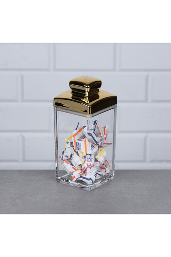 Hinora Acrylic Gold Lid Spice Rack Medium Size 20X8X8Cm 700 ml Capacity Single