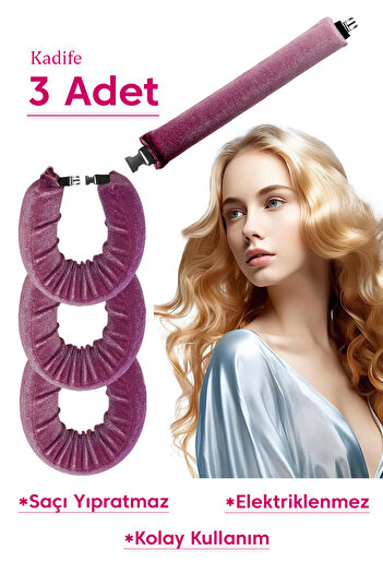 Deko Dekor Coafura Dusty Rose Velvet - Cârnați și ondulator fără căldură