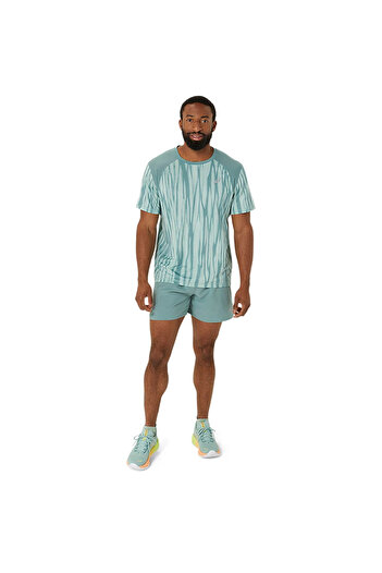 Asics Road All Over Print Erkek Yeşil Günlük Stil T-shirt 2011d092-300