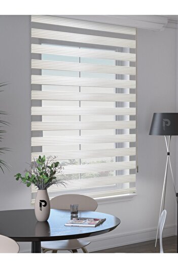 Perle Pliseled Snow White Color Zebra Curtain High Quality Aluminum Case