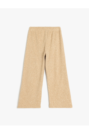 Koton Ribbed Detailed Elastic Waist Viscose Blended Trousers