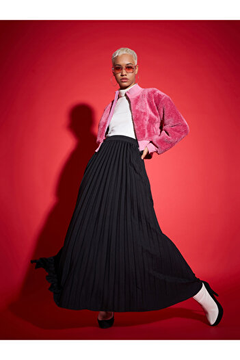 Sassafras By Styli Faux Fur High Neck Crop Bomber Jacket