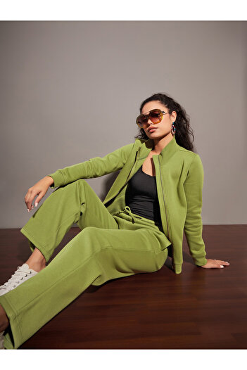 Sassafras By Styli High Neck Fleece Zipper Jacket