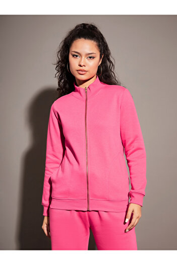 Sassafras By Styli High Neck Fleece Zipper Jacket