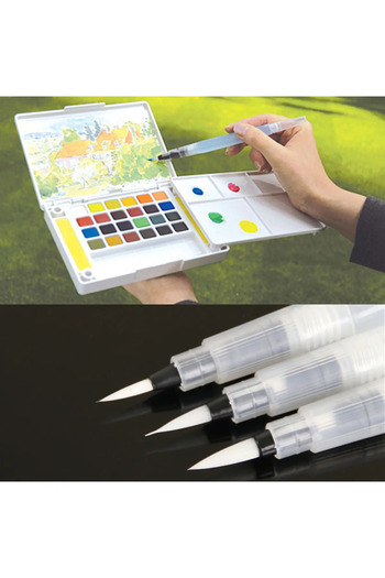 BALCI HEDİYELİK Watercolor Calligraphy Pen Brush Set of 3 S m L Refillable Chamber Pilot Pen Brush 3 Pcs