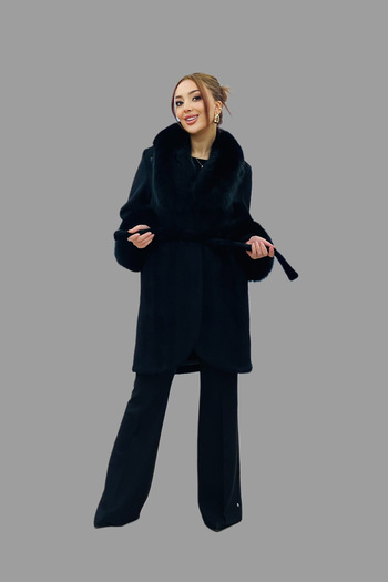 Moda İlgi Fur Coat with Collar and Cuff 5192-24K