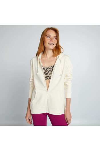 KIABI Zip-up hoodie WHITE