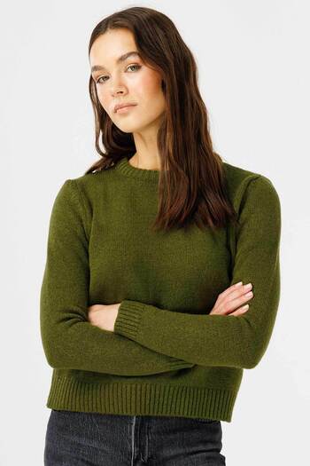 Hooopstore Crew Neck Fit Knitwear Grass Green Sweater