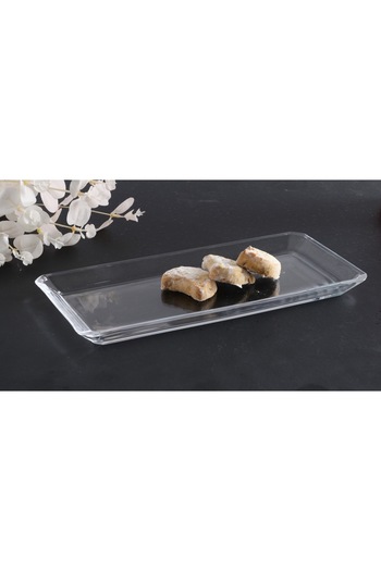 Paşabahçe Grace Crystallin Service Presentation Plate Crystal Glass 4 Pieces