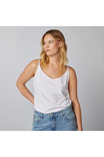 KIABI Vest top with spaghetti straps white