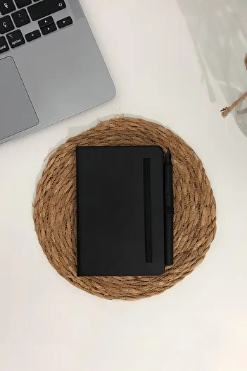 Copyder Thermo Leather Striped Hard Cover Pocket Size Notebook