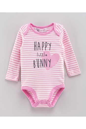 Minoti Heart Stripe Bodysuit - Pink