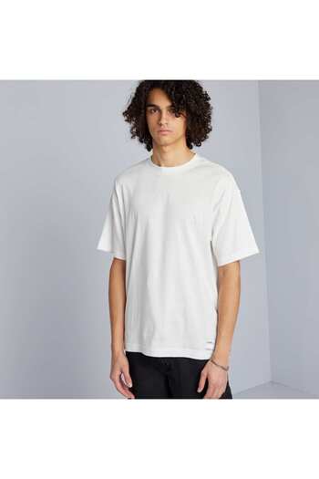 KIABI Round neck cotton T-shirt WHITE