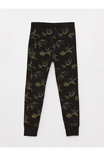 LC Waikiki LCW Kids Siyah Beli Lastikli Baskılı Erkek Çocuk Jogger Eşofman Altı